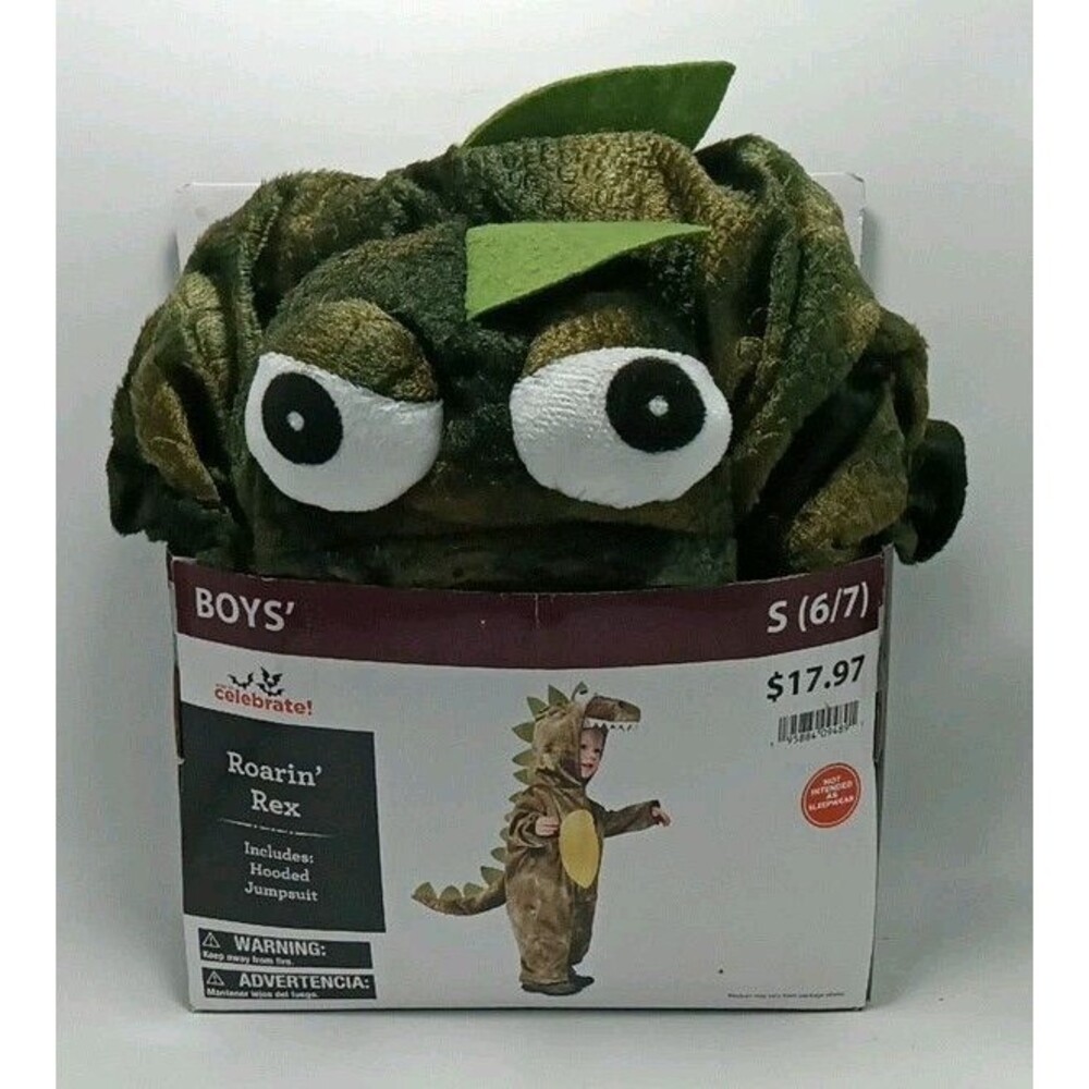 Roarin Rex Way To Celebrate Boys & Girls S (6/7) Hooded Jumpsuit Costume Play